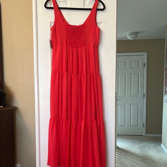 Just...Taylor Red Ruched Midi Sundress Sz 6 - Picture 5 of 5